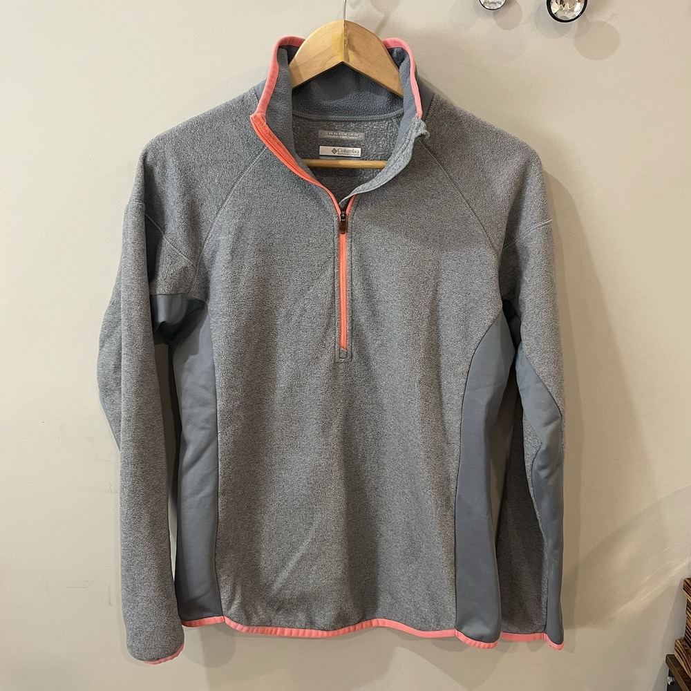 COLUMBIA Women's 1/4 Zip Pullover Omni Wick Light Gray Outdoor Hiking